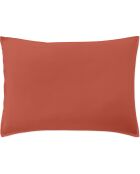 Taie D'oreiller 100% Percale de Coton terre de sienne