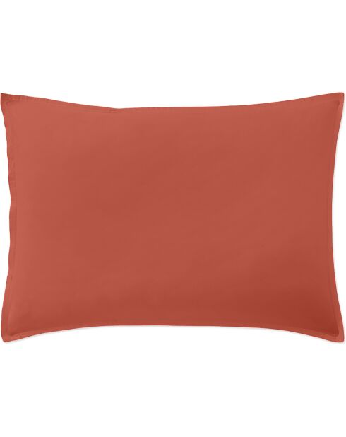 Taie D'oreiller 100% Percale de Coton terre de sienne