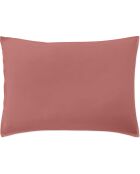 Taie D'oreiller 100% Percale de Coton vieux rose