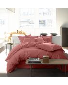 Housse de Couette 100% Percale de Coton - Finition Bouteille 40cm vieux rose