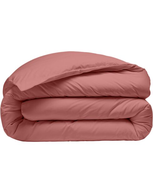 Housse de Couette 100% Percale de Coton - Finition Bouteille 40cm vieux rose