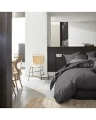 Taie D'oreiller 100% Percale de Coton gris magnet