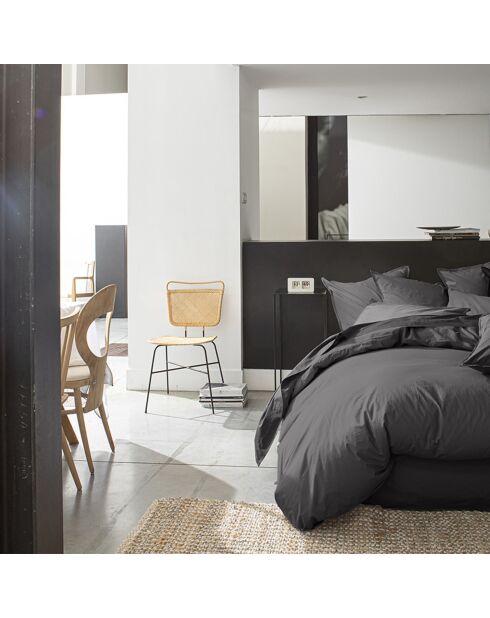 Taie D'oreiller 100% Percale de Coton gris magnet