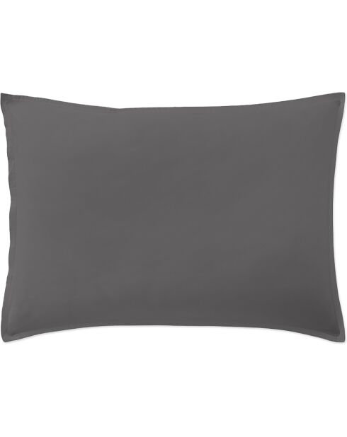 Taie D'oreiller 100% Percale de Coton gris magnet