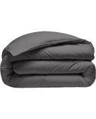 Housse de Couette 100% Percale de Coton - Finition Bouteille 40cm gris magnet