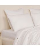 Drap Housse 100% Gaze de Coton Lavé - Bonnet 30 cm  blanc pur