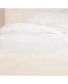Drap Housse 100% Gaze de Coton Lavé - Bonnet 30 cm  blanc pur