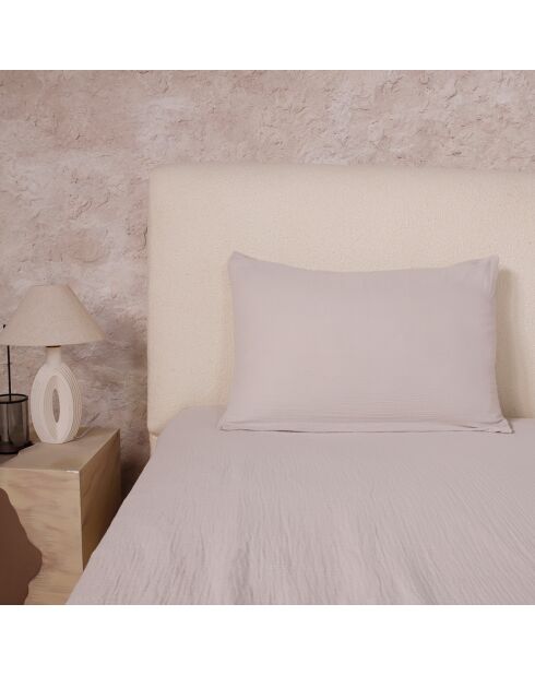 Drap Housse 100% Gaze de Coton Lavé - Bonnet 30 cm  ecru naturel