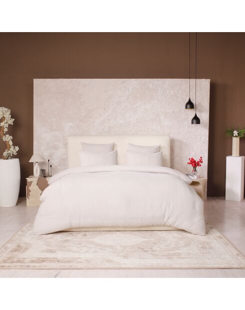 Drap Housse 100% Gaze de Coton Lavé - Bonnet 30 cm  ecru naturel