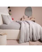 Housse de Couette 100% Gaze de Coton Lavé gris glacier