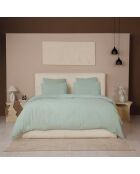 Drap Housse 100% Gaze de Coton Lavé - Bonnet 30 cm  vert givrée