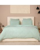 Housse de Couette 100% Gaze de Coton Lavé vert givrée