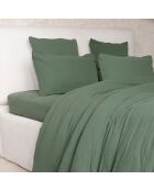 Housse de Couette 100% Gaze de Coton Lavé vert cèdre