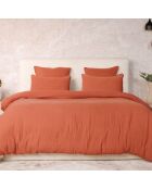 Taie D'oreiller 100% Gaze de Coton Lavé safran mineral|safran