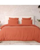 Drap Housse 100% Gaze de Coton Lavé - Bonnet 30 cm  safran mineral|safran
