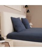 Drap Housse 100% Gaze de Coton Lavé - Bonnet 30 cm  bleu petrole