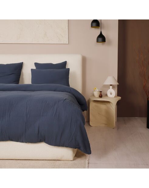Housse de Couette 100% Gaze de Coton Lavé bleu petrole