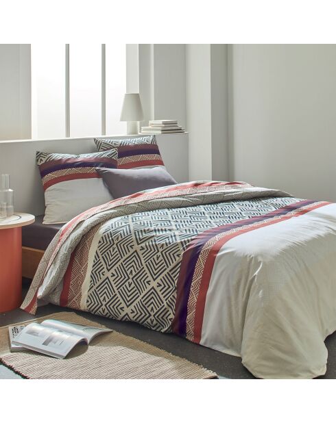 Parure Housse de Couette 100% Coton 57 Fils Raysme imprime