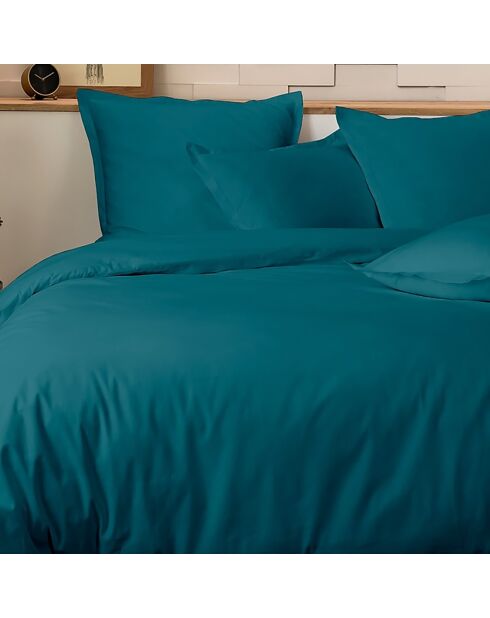Parure Housse de Couette Percale de Coton vert