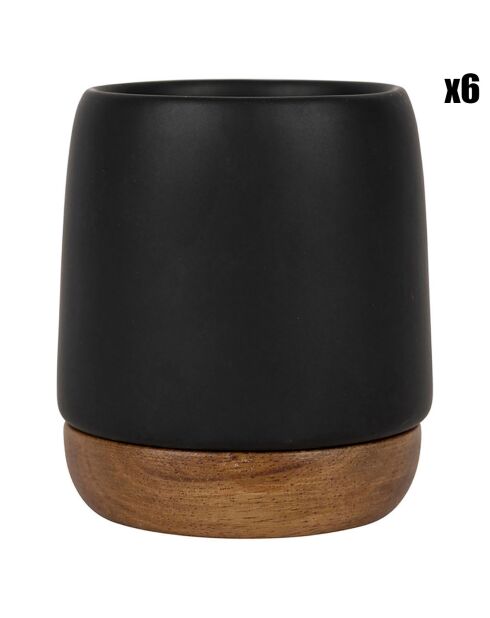 6 Gobelets Nordika noirs - 10cl