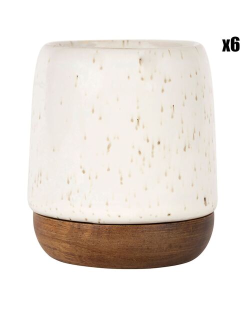 6 Gobelets Nordika blancs - 10cl