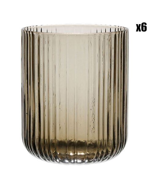 6 Gobelets Folky gris fumé - 35cl