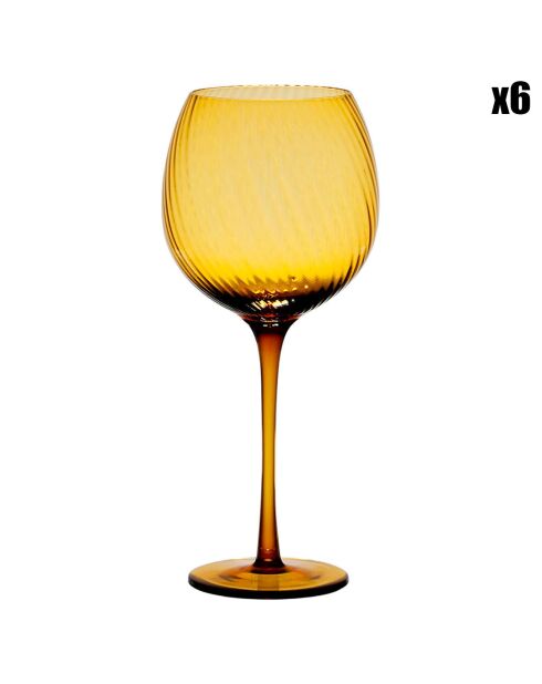 6 Verres à Pied Champart ambre - 60cl