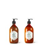 Duo Savon exfoliant et Lait pour le corps - Flacons verre 480ml - Senteur Bois de cadier