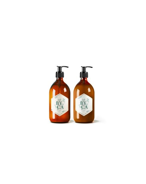 Dúo de champú y acondicionador, botella de vidrio de 480 ml, aroma a madera de Cadierwood