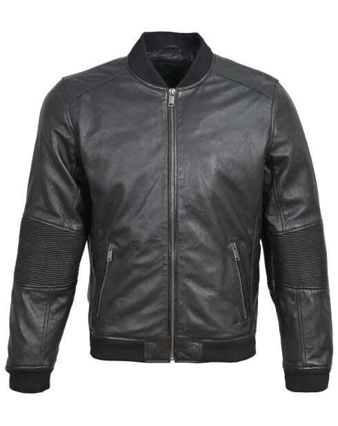 Bombers en Cuir Blois noir