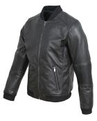 Bombers en Cuir Blois noir