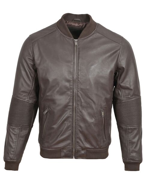 Bombers en Cuir Blois marron