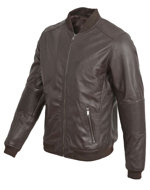 Bombers en Cuir Blois marron