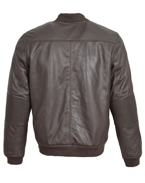 Bombers en Cuir Blois marron