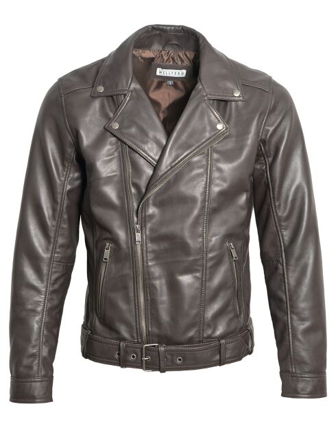 Veste en Cuir Buenos marron