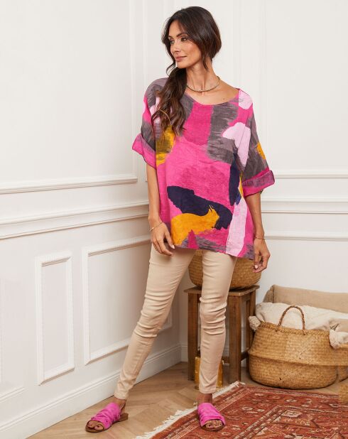 Blusa fucsia Krik 100% lino