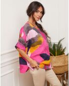 Blouse 100% Lin Krik fushia