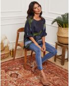 Blouse 100% Lin Krik marine