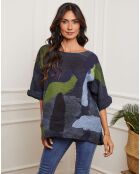Blouse 100% Lin Krik marine