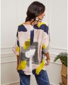 Blouse 100% Lin Krik rose
