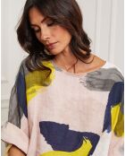 Blouse 100% Lin Krik rose