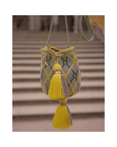 Sac porté épaule Small Bosque jaune - 18x15x23 cm