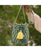 Sac porté épaule Large Bosque vert/jaune - 22x18 cm