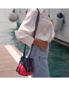 Sac porté épaule Small Colmena bleu marine/rose - 18x15x23 cm