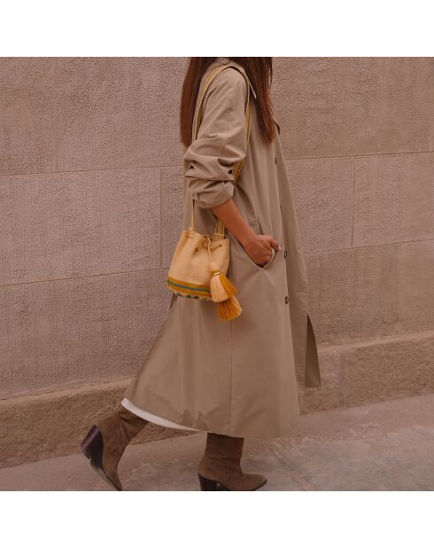 Sac porté épaule Small Colmena beige/jaune - 22x18 cm