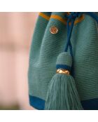 Sac porté épaule Large Colmena vert/bleu/jaune - 22x18 cm