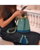 Sac porté épaule Large Colmena vert/bleu/jaune - 22x18 cm