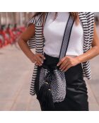 Sac porté épaule Large Escama noir/blanc - 22x18 cm