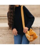 Sac porté épaule Large Estrella jaune/beige - 22x18 cm