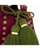 Sac porté épaule Small Fiera rouge bordeaux/vert - 18x15x23 cm